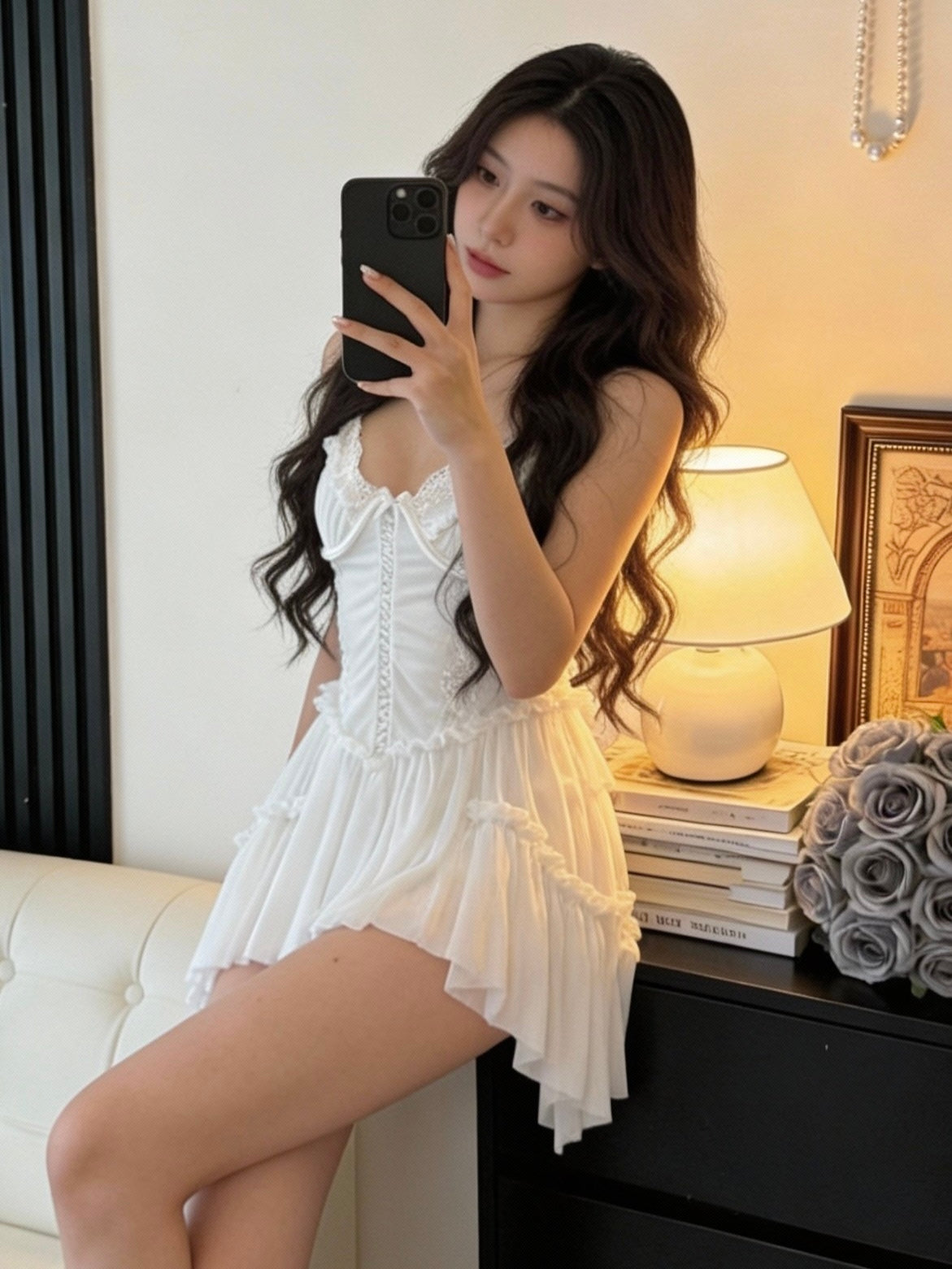 Underwire Lace Strap Dress【0368】