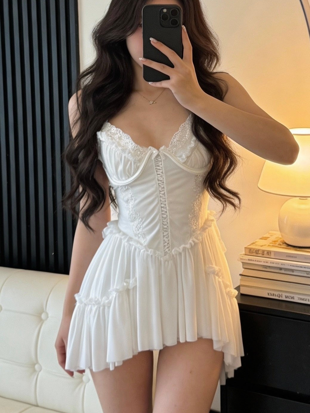Underwire Lace Strap Dress【0368】