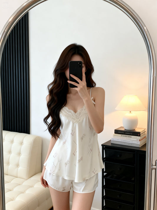 Ice Silk Cami Shorts Set【0362】