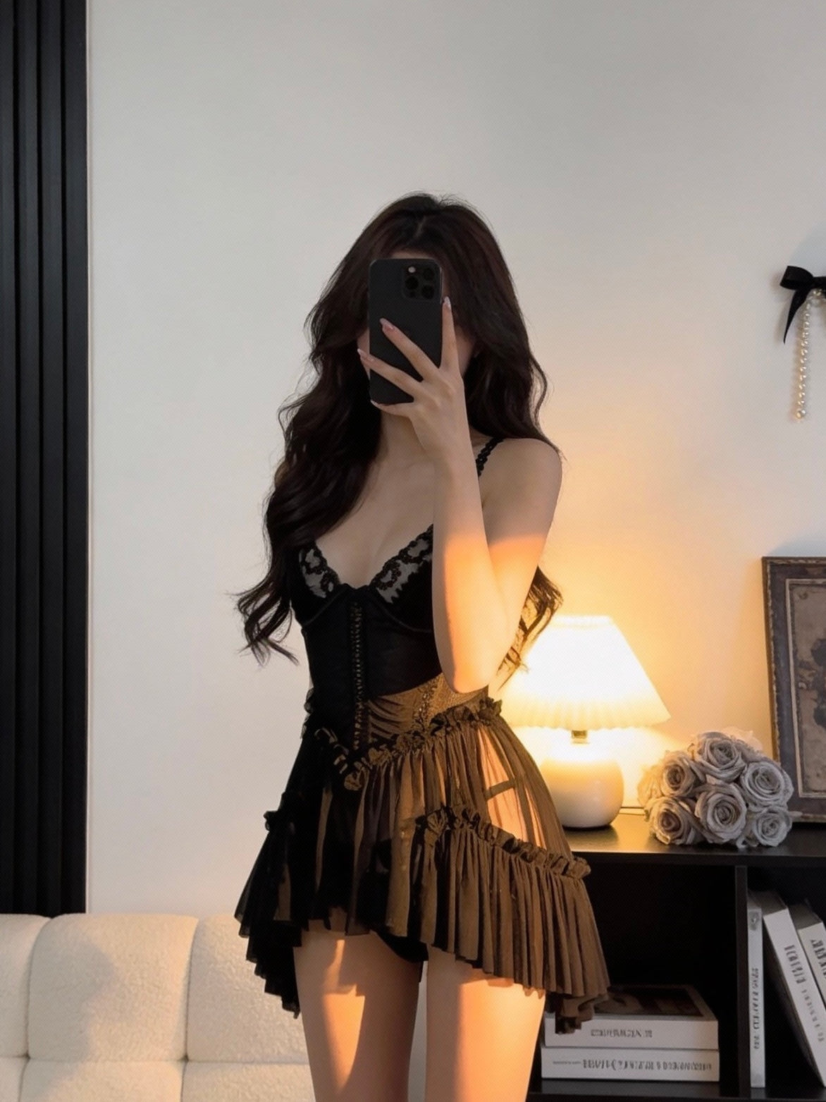 Underwire Lace Strap Dress【0368】