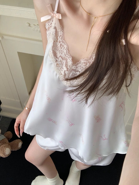Ice Silk Cami Shorts Set【0362】